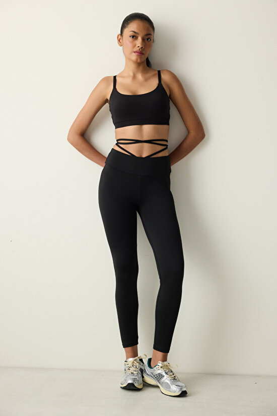 Strappy Siyah Tayt - 4