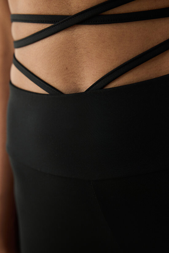 Strappy Siyah Tayt - 5