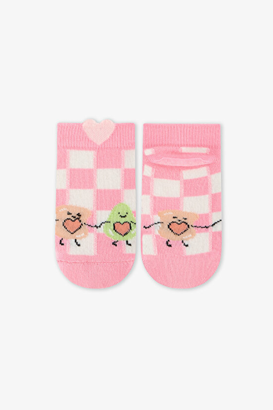 Pembe - Gri Kız Çocuk Avo-Cardio 4'lü Patik Çorap - 8