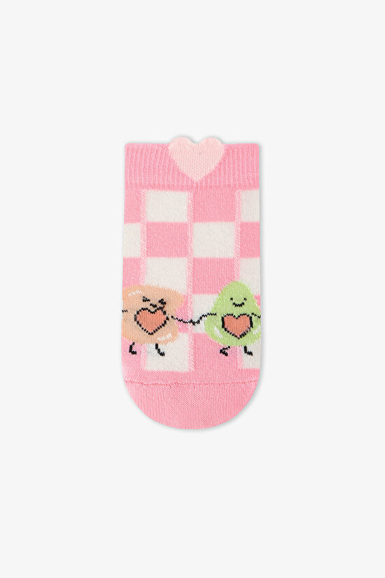 Pembe - Gri Kız Çocuk Avo-Cardio 4'lü Patik Çorap - 9