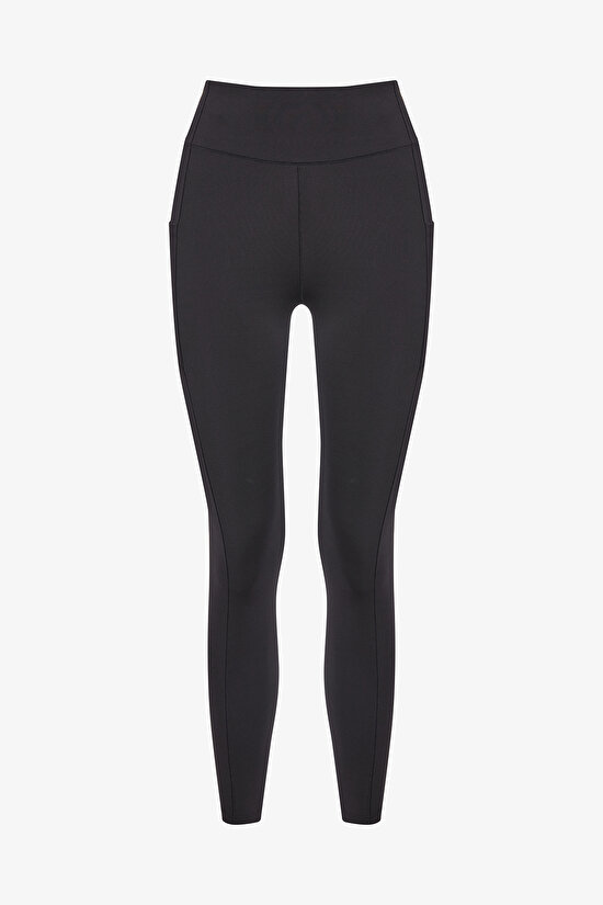 Siyah Yüksek Bel Bilek Boy Zero Feel Cepli Tayt - 7