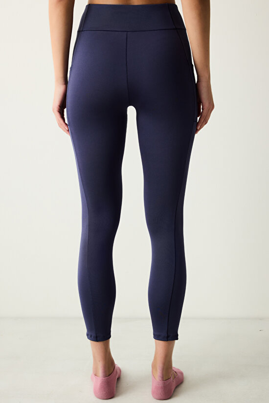 Indigo Yüksek Bel Bilek Boy Zero Feel Cepli Tayt - 6