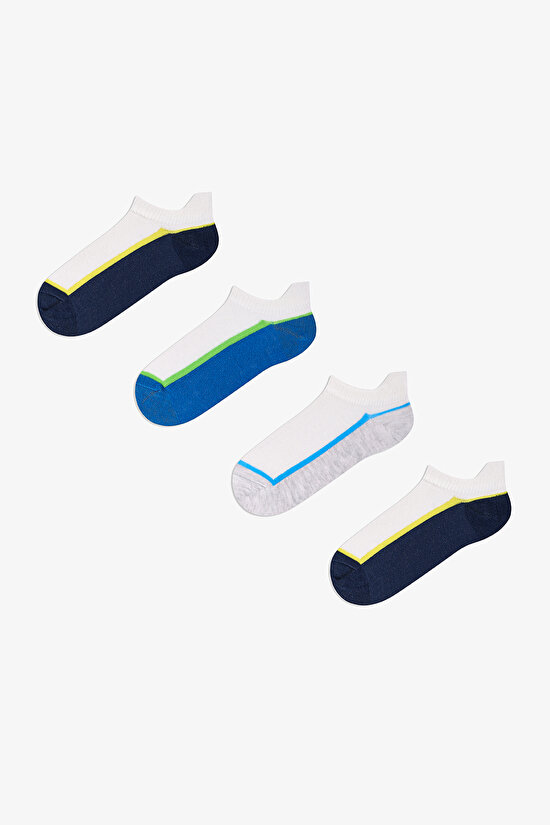 Erkek Çocuk Color Block Sprint 4 'lü Patik Çorap - 1
