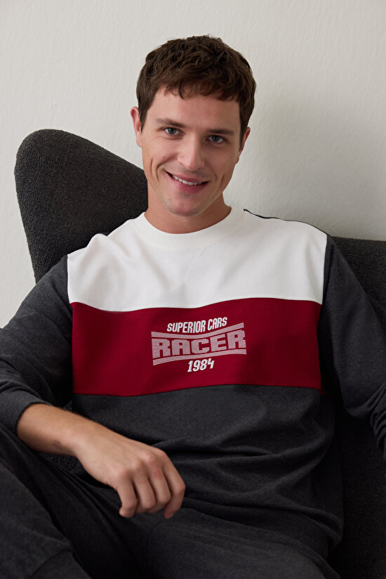 Melanj Racer Erkek Oversize Pamuklu Pijama Takımı - 4