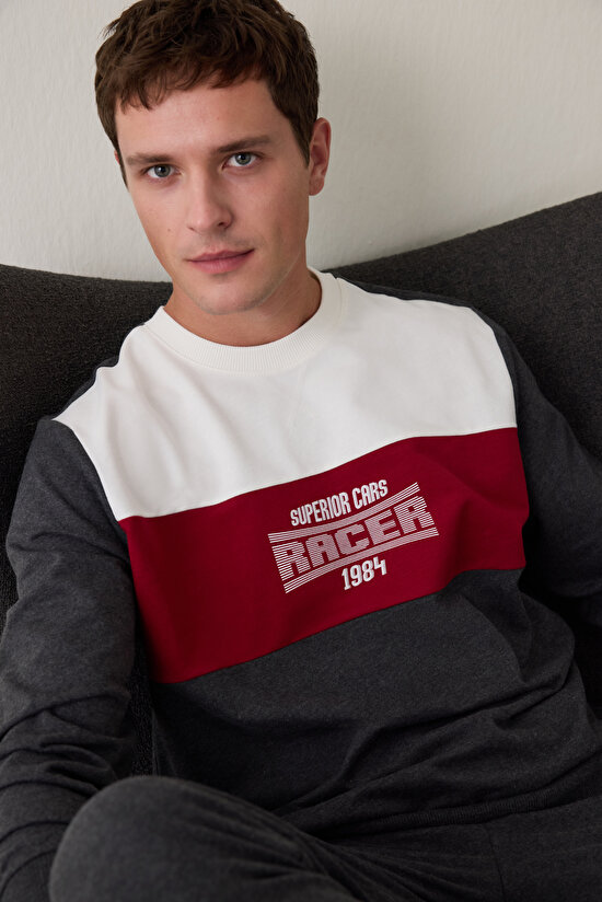 Melanj Racer Erkek Oversize Pamuklu Pijama Takımı - 5