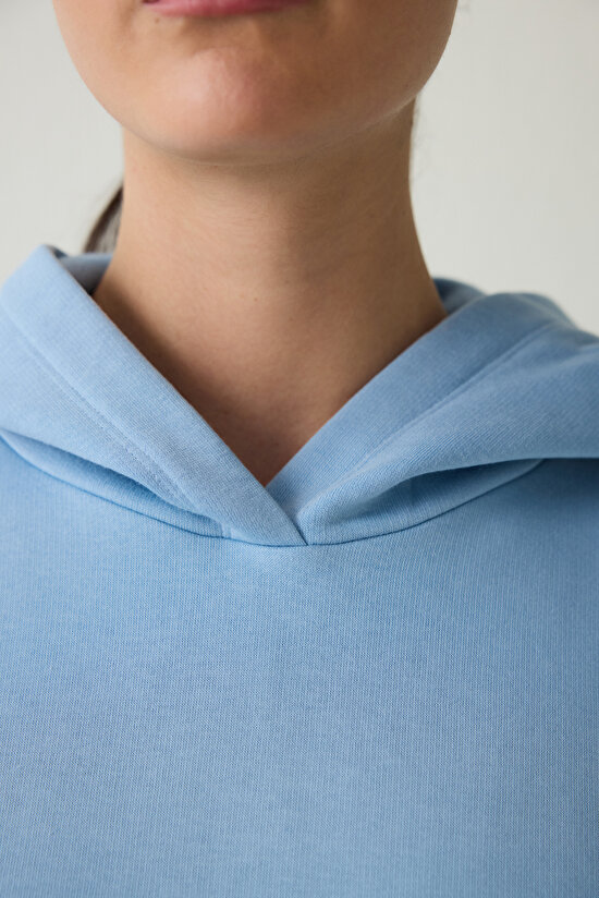 Blue Oversize Hooded Active Sweatshirt - 5