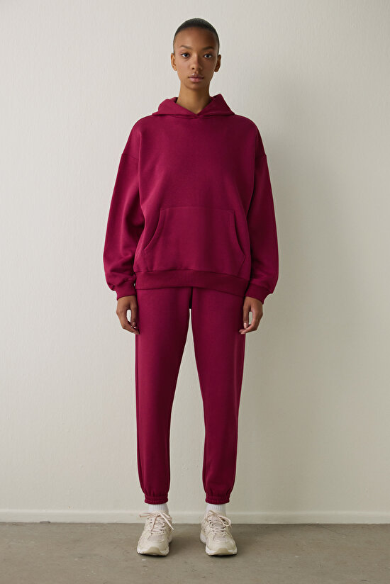 Purple Hooded Oversize Sweatshirt - 4