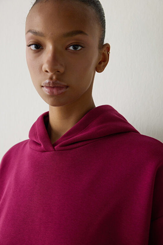 Purple Hooded Oversize Sweatshirt - 5