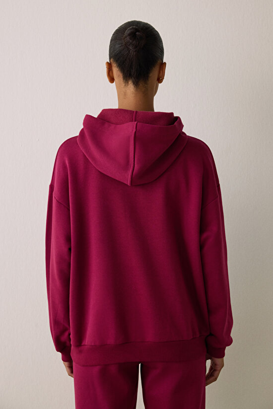 Purple Hooded Oversize Sweatshirt - 6