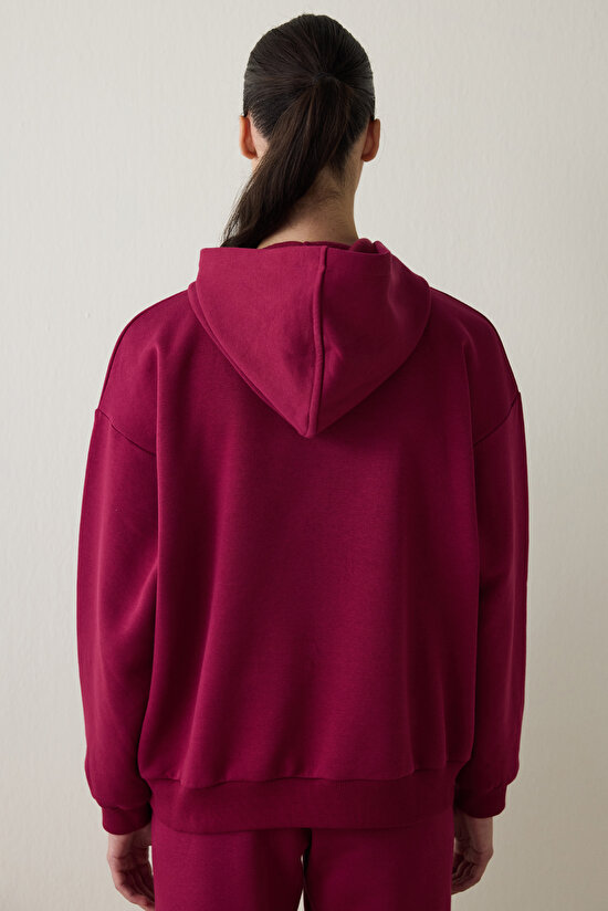 Purple Hooded Oversize Sweatshirt - 8