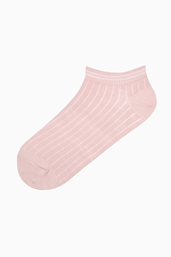 5 Çift Pamuklu Çok Desenli Patik Çorap - 3