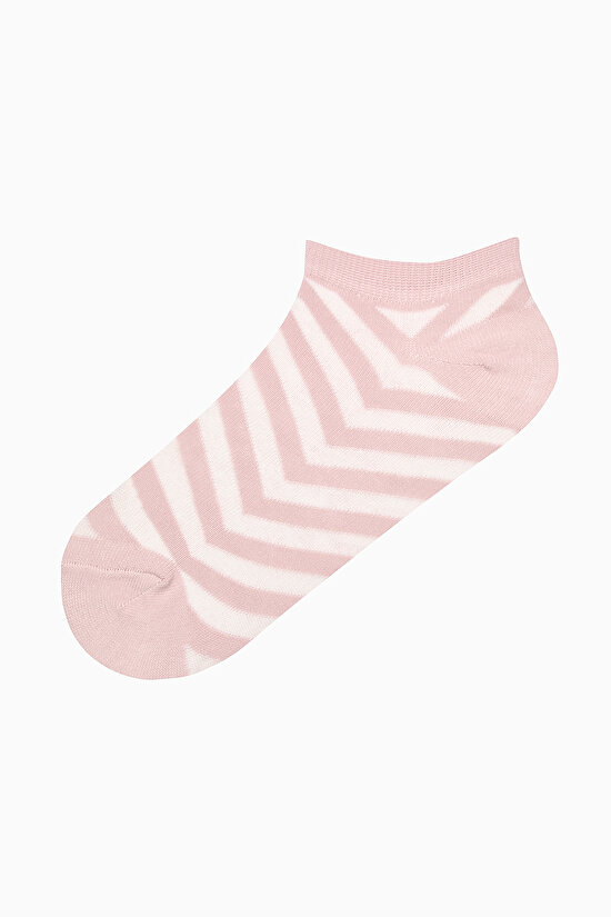 5 Çift Pamuklu Çok Desenli Patik Çorap - 4