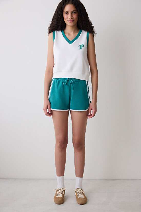 Krıık Beyaz Slogan Baskılı Retro Yelek - 6