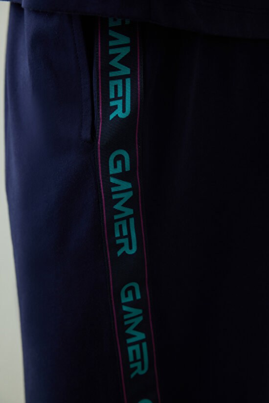 Erkek Nons Slogan Baskılı Pamuklu Pijama Takımı - 6