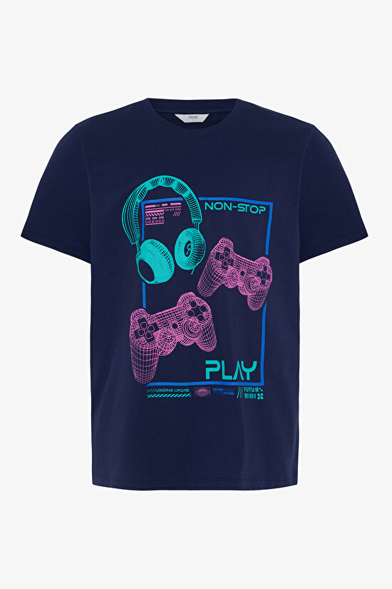 Erkek Nons Slogan Baskılı Pamuklu Pijama Takımı - 8