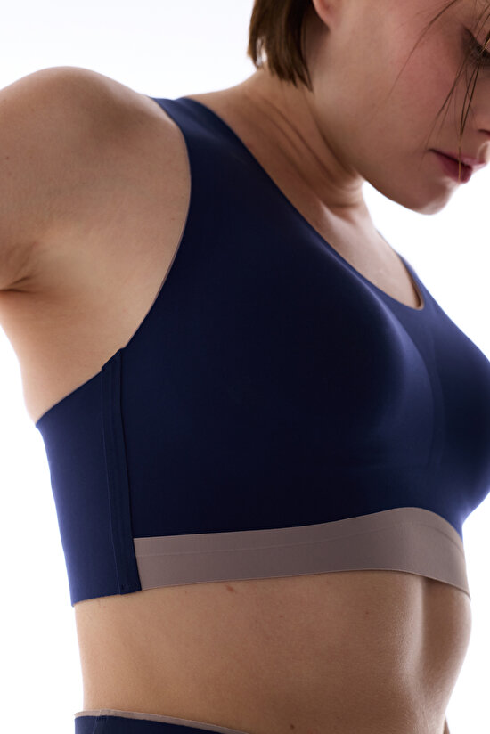 Lacivert Contrast Zero Feel Spor Sütyeni - 3