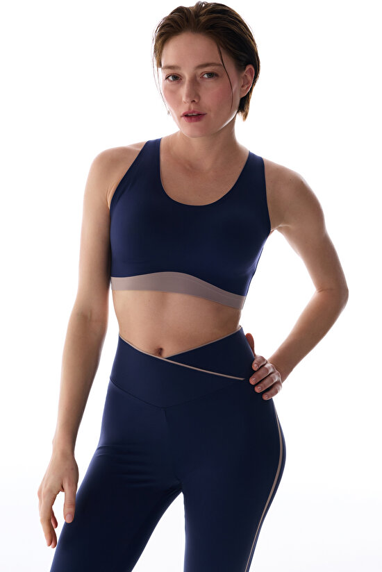 Lacivert Contrast Zero Feel Spor Sütyeni - 5