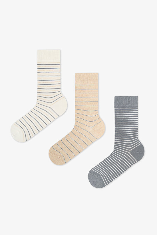Erkek Renkli Calm Stripes 3'lü Soket - 1