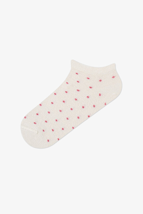 5 Çift Pamuklu Renkli Küçük Puantiye Desenli Patik Çorap - 4