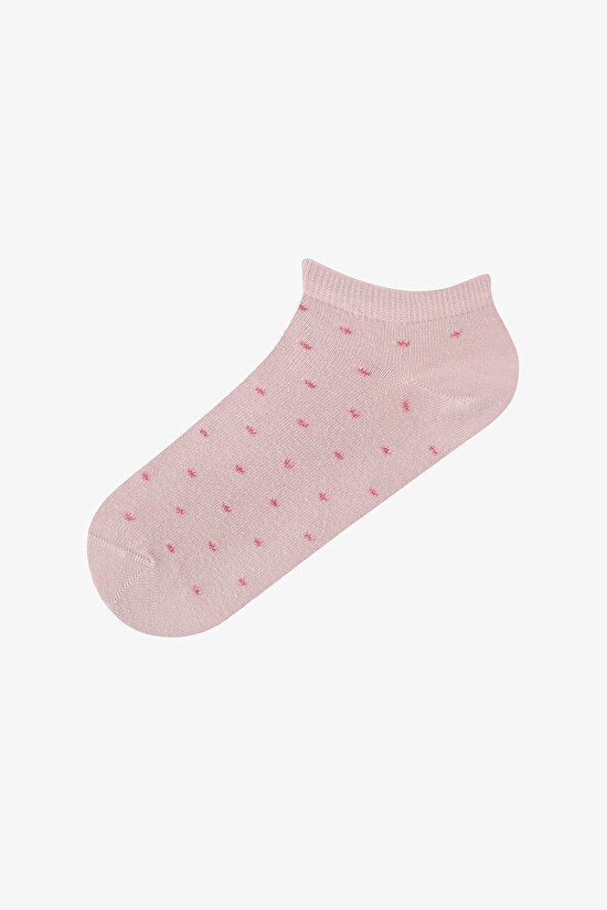 5 Çift Pamuklu Renkli Küçük Puantiye Desenli Patik Çorap - 5