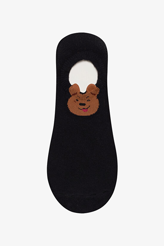 3 Çift Pamuklu Köpek Desenli Sneaker Çorap - 4