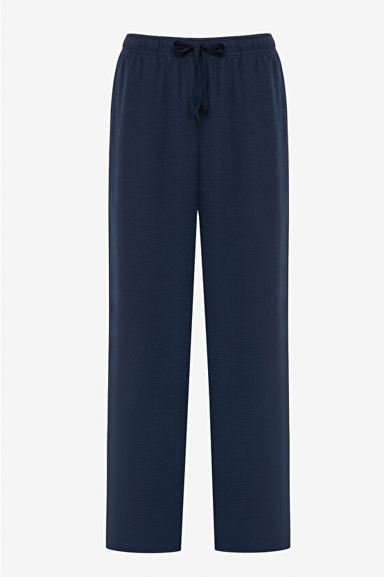Man Square Navy Blue Pant PJ Set - 3
