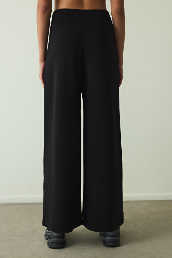 Black High Waist Wide Leg Trousers Black High Waist Wide Leg Trousers - 3
