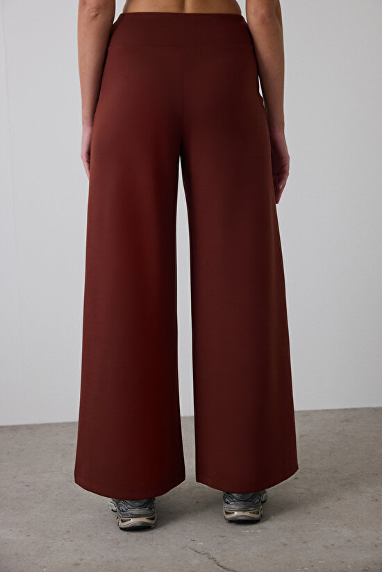 Cappuccino High Waist Elastic Waist Wide Leg Trousers Cappuccino High Waist Elastic Waist Wide Leg Trousers - 5