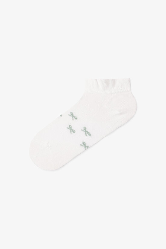 3 Çift Pamuklu Fırfırlı Patik Çorap - 4