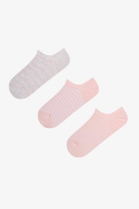 Shiny Blush 3'lü Sneaker Çorabı - 1
