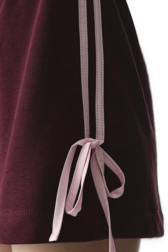 Bordo Bow Detailed Şorts - 3