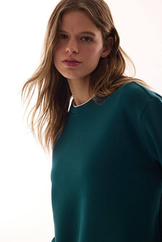 Turquoise Modal Sweatshirt - 2