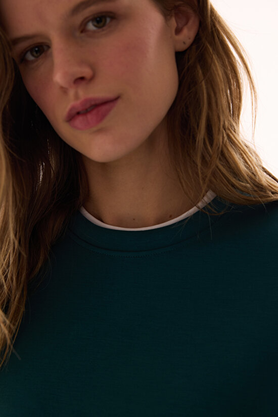 Turquoise Modal Sweatshirt - 3