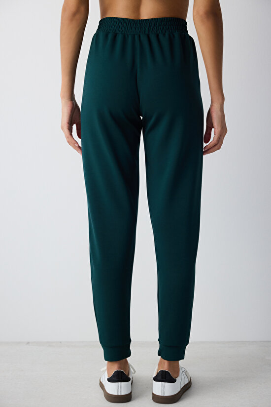 Koyu Yeşil Cep Detaylı Silky Touch Eşofman Altı - 3