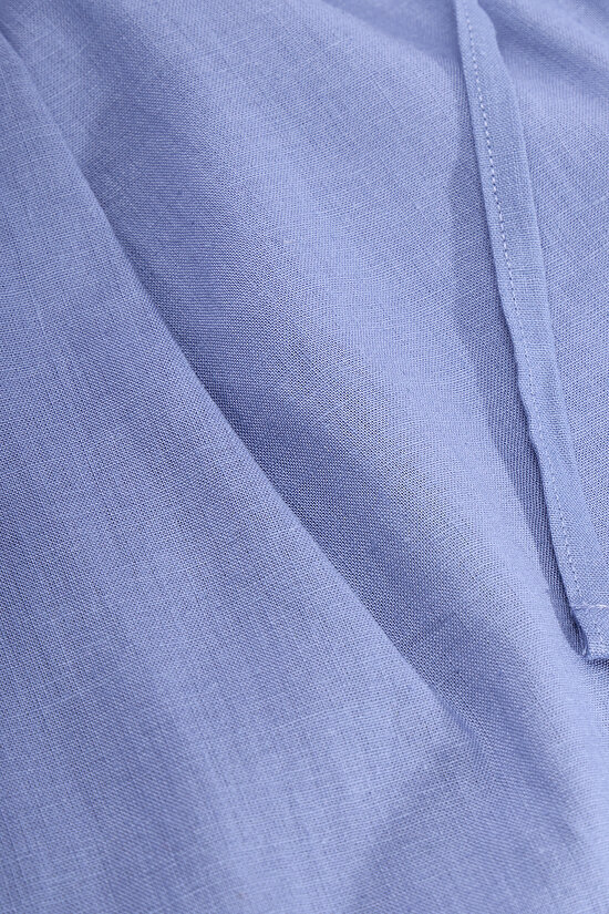 Koyu Mavi Linen Pantolon - 2