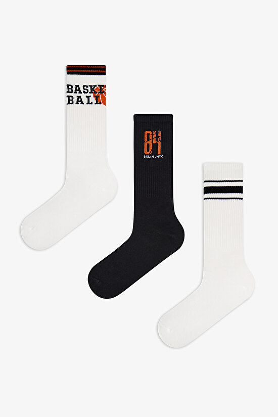 Erkek Renkli Nyc Basketball 3'lü Soket - 1