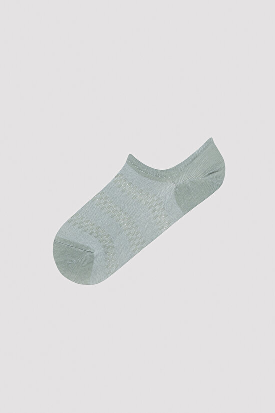 Soft Color Jacquard Beyaz-Mint 3lü Sneaker Çorap - 2