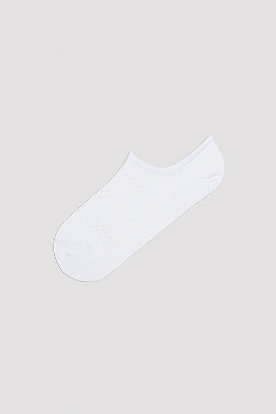 Soft Color Jacquard Beyaz-Mint 3lü Sneaker Çorap - 4