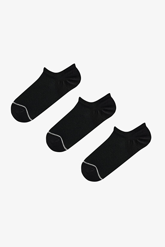 Basic Mesh 3lü Sneaker Çorabı - 1
