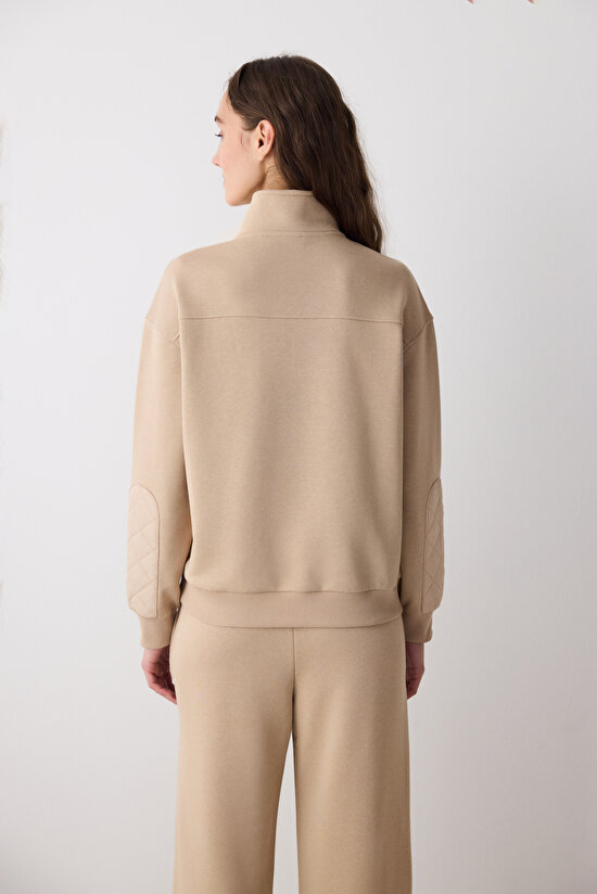 Bej Yarım Fermuarlı Maura Sweatshirt - Saude Koleksiyonu  Bej Yarım Fermuarlı Maura Sweatshirt - Saude Koleksiyonu  - 5
