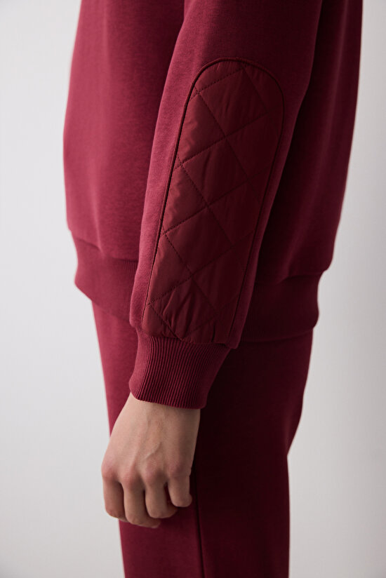 Bordo Yarım Fermuarlı Maura Sweatshirt - Saude Koleksiyonu Bordo Yarım Fermuarlı Maura Sweatshirt - Saude Koleksiyonu - 4