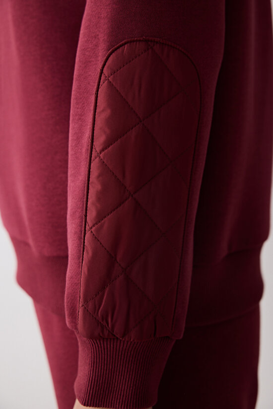 Bordo Yarım Fermuarlı Maura Sweatshirt - Saude Koleksiyonu Bordo Yarım Fermuarlı Maura Sweatshirt - Saude Koleksiyonu - 5