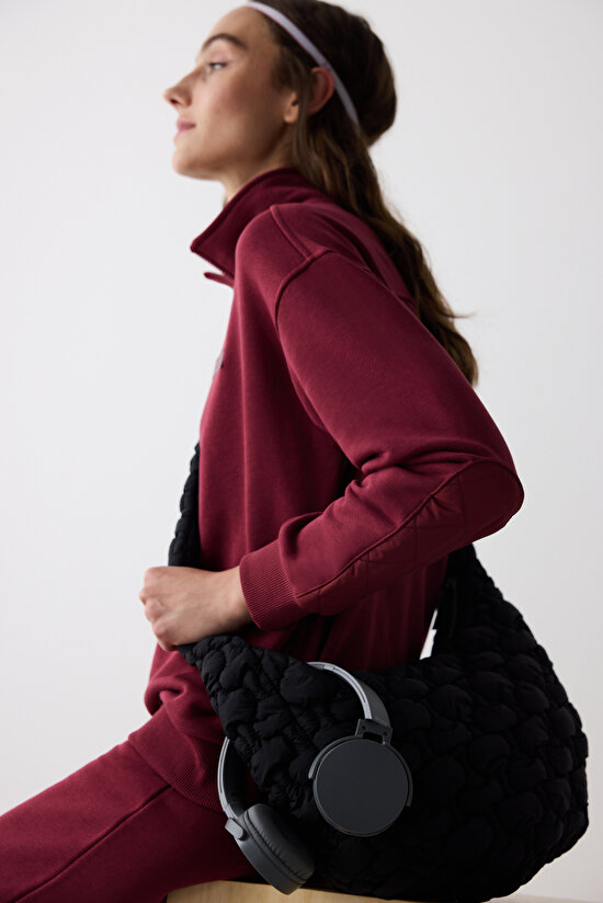 Bordo Yarım Fermuarlı Maura Sweatshirt - Saude Koleksiyonu Bordo Yarım Fermuarlı Maura Sweatshirt - Saude Koleksiyonu - 6