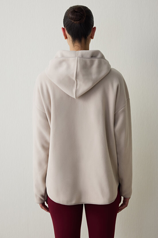 Beige Thermal Effect Oversized (Loose Fit) Polar Jacket - 8