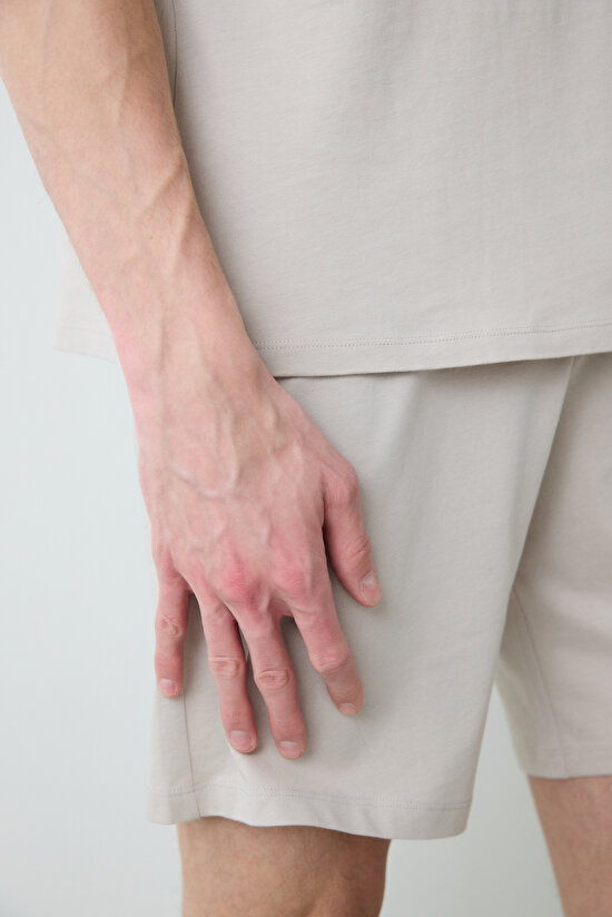 Man Sloth Beige Short PJ Set - 5