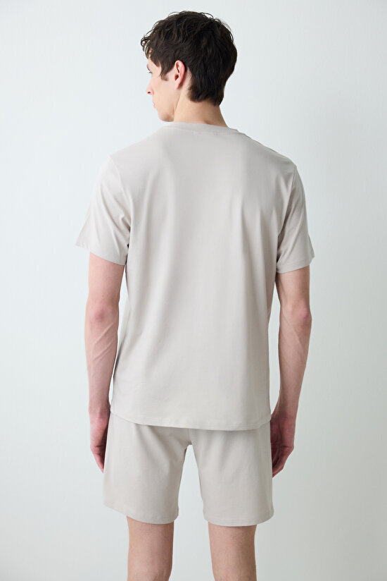 Man Sloth Beige Short PJ Set - 6