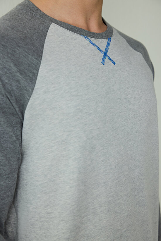 Antrasit Erkek Uzun Kollu Pamuklu Pijama Takımı - 10