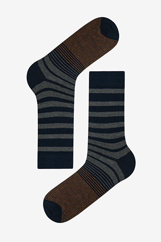 Erkek Thin Line 2li Mavi Soket Çorap - 3