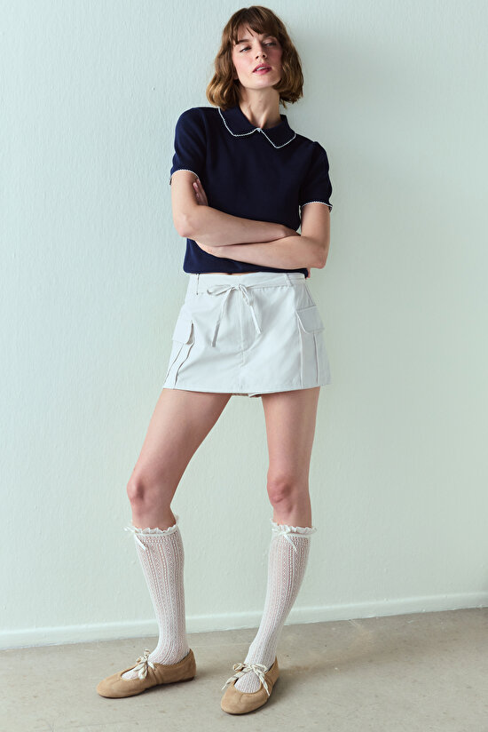 Marshmallow Bow Detail Fishnet Pant Socks - 3