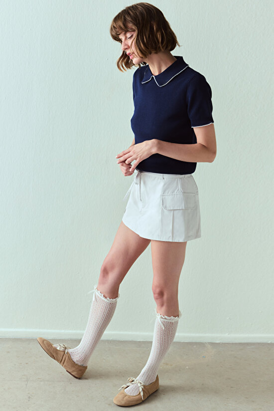 Marshmallow Bow Detail Fishnet Pant Socks - 4